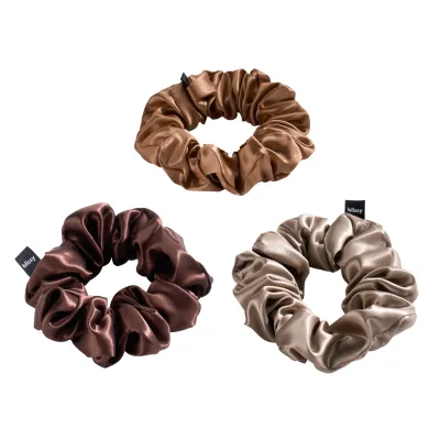 Blissy Scrunchies - Taupe, Cinnamon, Brown