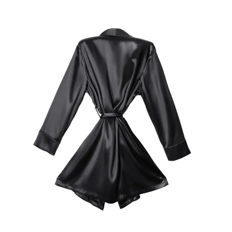 Blissy Signature Zijden Robe - Zwart