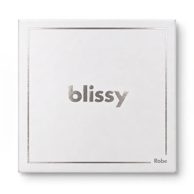 Blissy Signature Silk Robe - White