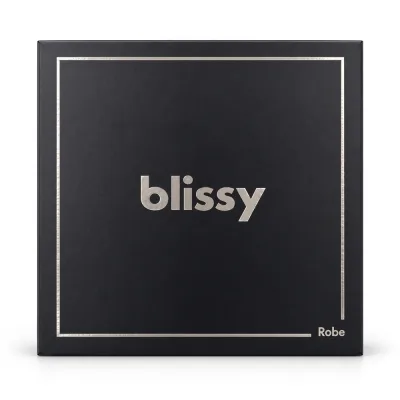 Blissy Signature Zijden Robe - Zwart